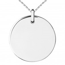 Stainless Steel Medallion Circle Charm Pendant Necklace